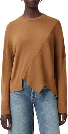 AllSaints Isla Asymmetric Sweater in Caramel Brown at Nordstrom, Size Small Regular