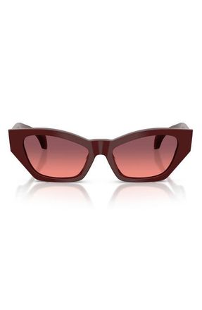 Versace 53mm Cat Eye Sunglasses in Solid Red /Pink Violet at Nordstrom