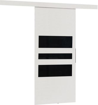 Mirjan24 Puerta Corredera Dover 140, Blanco + Negro