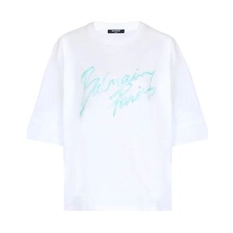 Balmain Mujer, Camisetas, Blanco, Talla: S