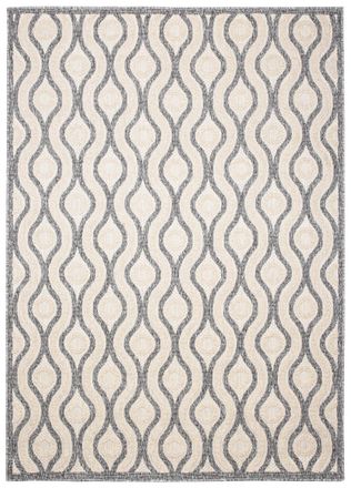 Tapiso Alfombra exterior interior 3D gris beige crema abstracta 80 x 150 cm
