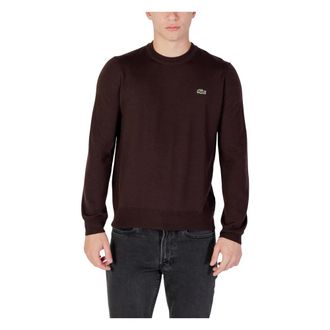 Lacoste Round-neck Knitwear, male, Brown, 2XL, Crew Neck Jumper