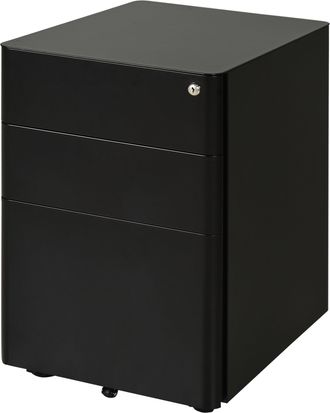 Carter's Vinsetto Fully Assembled 3 Drawer Steel Metal Filing Cabinet Lockable Rolling Vertical File Cabinet Black - CARTER | TJ Hughes