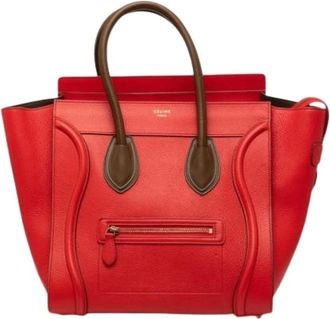 Celine Pre-owned Luggage Tote - Dames - Vintage Shopper - Rood - ONE Size - Leer - Vintage