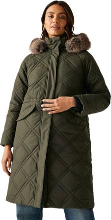 Regatta Womens Freyla Quilted Jacket Water Repellent Insulated Hooded Winter Coat
