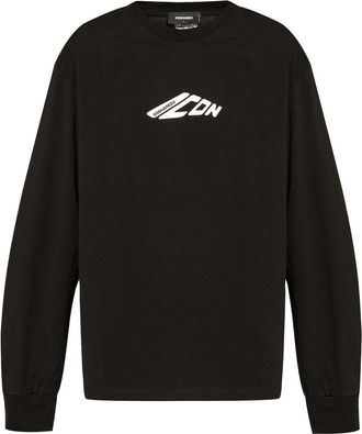 Dsquared2 logo-printed long-sleeved T-shirt - men - Cotton - XXXL - Black