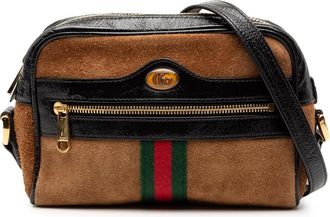Gucci Pre-owned Gucci Mini Suede Web Ophidia Crossbody Unisex 573321 493075