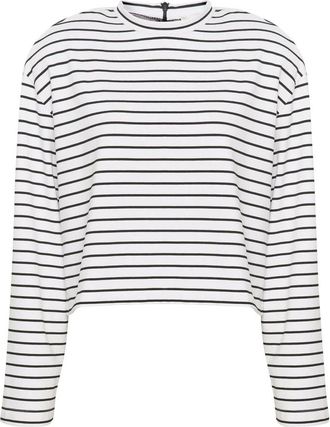 Gestuz Gestreepte Cropped Top Zwart Wit - Dames - Longsleeves - Zwart - XS - Tops
