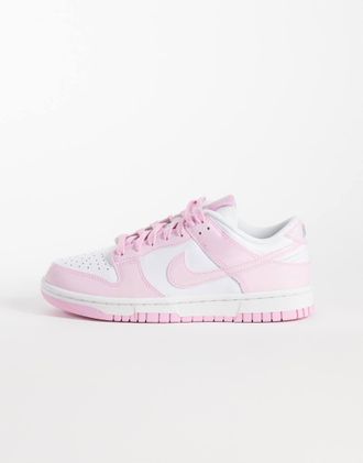 Nike Dunk - Sneakers basse rosa e bianche-Bianco