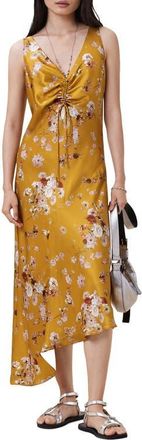 AllSaints Alexi Floral Print Slipdress in Armada Deep Yellow at Nordstrom, Size 10 Us