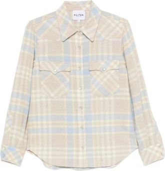 Kujten Kujten, Overhemden, Dames, Beige, S, Kasjmier, Lumber Western Plaid Shirt