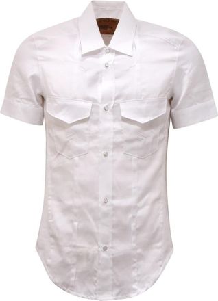 Neil Barrett Italiaans overhemd Bde 90 8983 - Heren - Korte mouwen Overhemden - Wit - XS - Overhemden