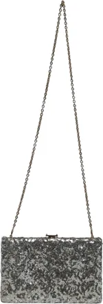Dolce & Gabbana Silver Sequined Clutch Evening Crossbody Womens Bag (Pre-Owned)