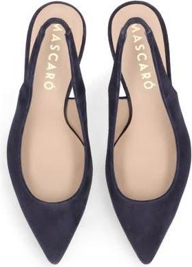 Ursula Mascar&oacute; Suede Pointed Toe Slingback in Blue at Nordstrom, Size 38.5