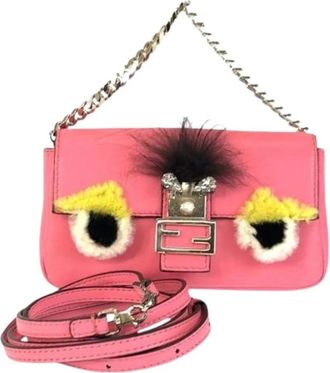 Fendi Pre-owned Cross Body Bags, female, Pink, Size: ONE SIZE Pre-owned Vintage Crossbody Bag