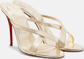 Christian Louboutin Miss Z metallic leather mules