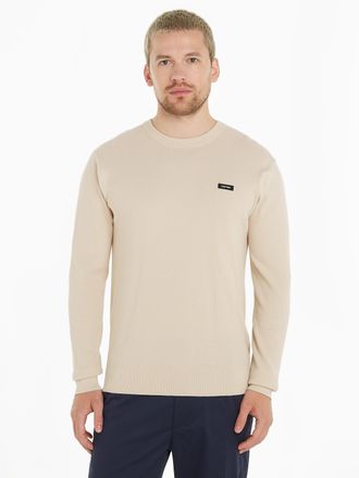 Calvin Klein Rundhalspullover CALVIN KLEIN TEXTURED CN SWEATER, Herren, Gr. 3XL, beige (stony beige), Strick, Obermaterial: 84% Baumwolle, 16% Polyamid, unifarben,