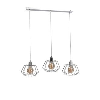 Netlighting Luna Bar Pendant Ceiling Light Silver 63cm 3x E27