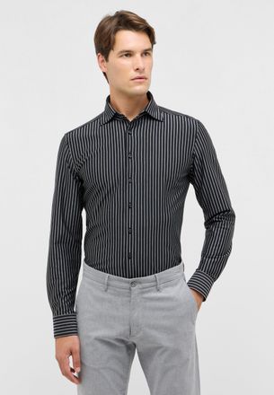 Eterna Langarmhemd ETERNA SLIM FIT, Herren, Gr. 38, Normalgr&ouml;ssen, anthrazit, 58% Baumwolle, 42% Polyester, schmal, Manschette, Hemden Langarmhemd, NON IRON 