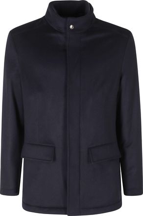 Kired High-Collar Cashmere Jacket with Removable Double Collar