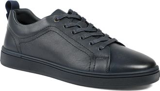 Jones Bootmaker Mens Salvador Leather Lace Up Trainers - Navy - Size UK 10