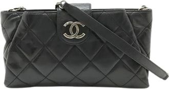 Chanel Pre-owned Coco Pleats Lederen Schoudertas - Dames - Vintage Schoudertas - Zwart - ONE Size - Leer - Vintage