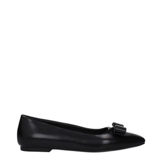 Ferragamo Siwar Damens Ballerinas Leder Schwarz