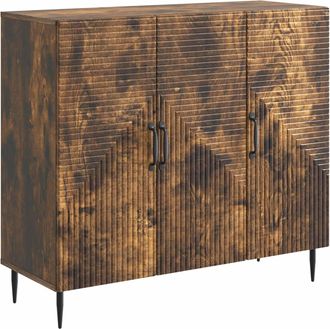 vidaXL Aparador Roble Ahumado 89 X 34,5 X 80 Cm Madera De Ingenier&iacute;a Vidaxl