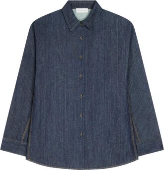 Dries Van Noten Camicia con dettaglio cuciture - Blu