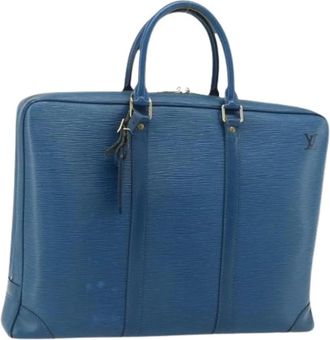 Louis Vuitton Pre-owned Handbags, female, Blue, Size: ONE SIZE Pre-owned Porte-Documents Voyage Business Bag