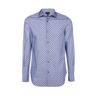 Emporio Armani Blauwe Casual Overhemden 6L1C861Nmtzf 723 - Heren - Casual Overhemden - Blauw - M - Overhemden