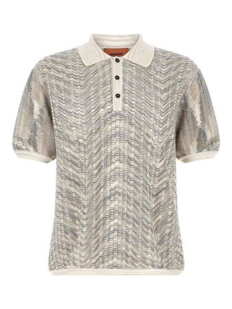 Missoni zig-zag knit polo shirt