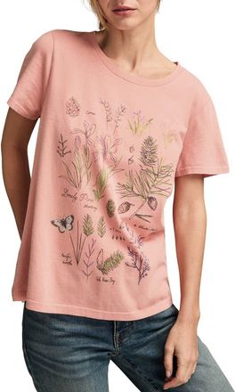 Lucky Brand Botanical Floral Cotton Graphic T-Shirt in Rose Tan at Nordstrom, Size Small