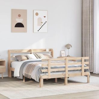 vidaXL Vidaxl - Estructura De Cama Con Cabecero Madera Maciza Pino 140x190 Cm