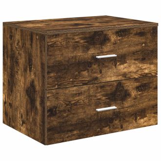 vidaXL Mueble De Ba&ntilde;o Montado En La Pared Roble Ahumado Vidaxl