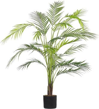 Beliani Beliani - Planta Artificial En Maceta De Material Sint&eacute;tico Verde Negro 124 Cm Palmera Accesorio Interior Areca Palm