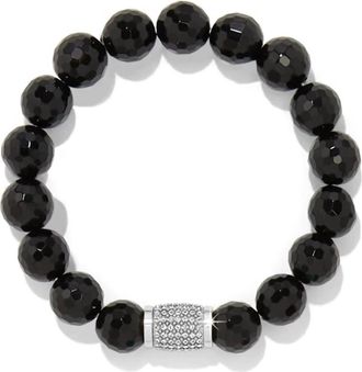Brighton Womens Meridian Solis Bead Stretch Bracelet In Black