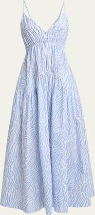 Proenza Schouler Michelyn Shirred Empire-Waist Sleeveless Maxi Dress