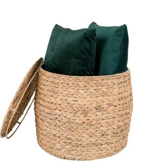 Moloo Mesa auxiliar con almacenaje en jacinto de agua 43 cm