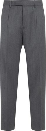 Ermenegildo Zegna Grey Pleated Wool Trousers