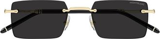 Montblanc Mb 0482S Zonnebril - unisex - Zonnebrillen - Zwart - 53 MM - Accessoires