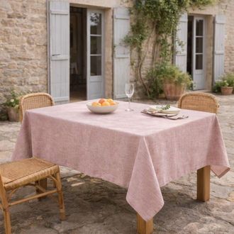 Febronie Mantel + 8 servilletas algod&oacute;n 180x350 rojo tejas