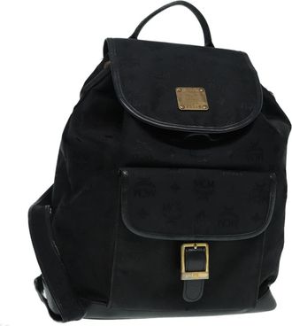 MCM Vicetos Logo Pvc Cuir Leather Backpack Bag (Pre-Owned)