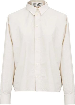 Maison Margiela Overhemden, Dames, Wit, S, Katoen, Gelaagde katoenen blouse