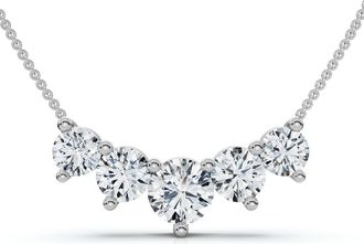 Pompeii3 3Ct Silvie Diamond Necklace 14k Gold 18 Lab Grown EF/VS
