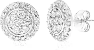 Vir Jewels 3/4 cttw Lab Grown Diamond Composite Earrings in Sterling Silver With Push Backs For Women