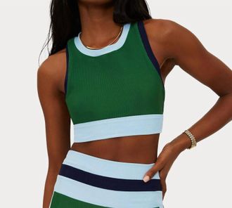 Beach Riot Gwen Active Top In Ivy Colorblock