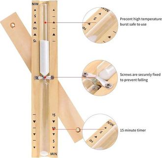 OEM Temporizador De Arena - Temporizador De Ba&ntilde;o De Madera - Montaje En Pared Y Giratorio - Cuenta Regresiva De 15 Minutos - Temporizador Para Sauna