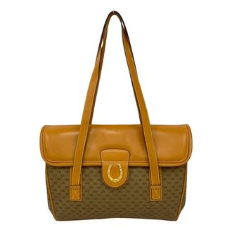 Gucci Brown Leather Pvc Shoulder Bag Tote Bag (Pre-Owned)