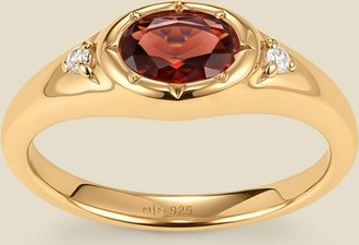 Made by Mary Oval Birthstone Signet Ring